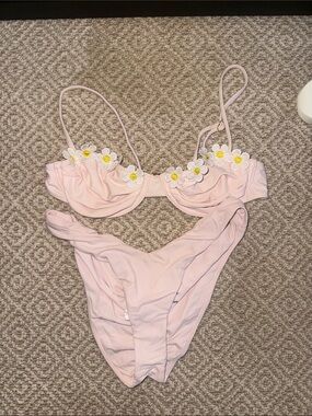 LPA Pale Pink Bikini with Daisy Trim